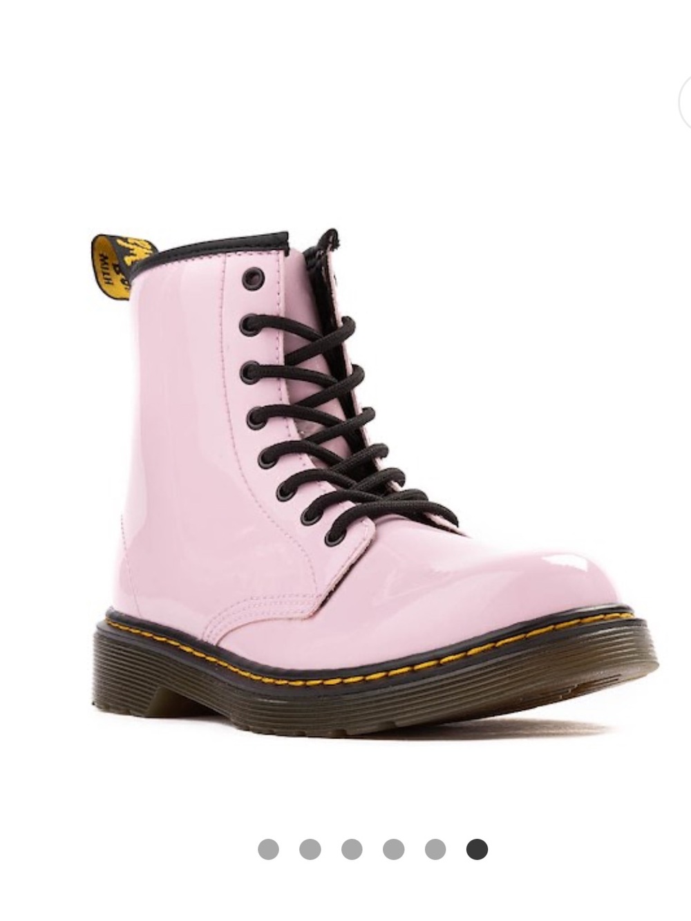 Dr. Martens Pink Patent Leather Lace-Up Combat Boot